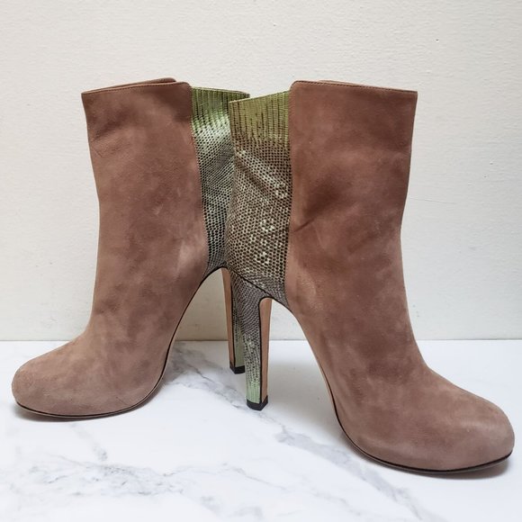 Malone Souliers 'Madleen' Suede/Lizard High Heel Bootie - Picture 6 of 15